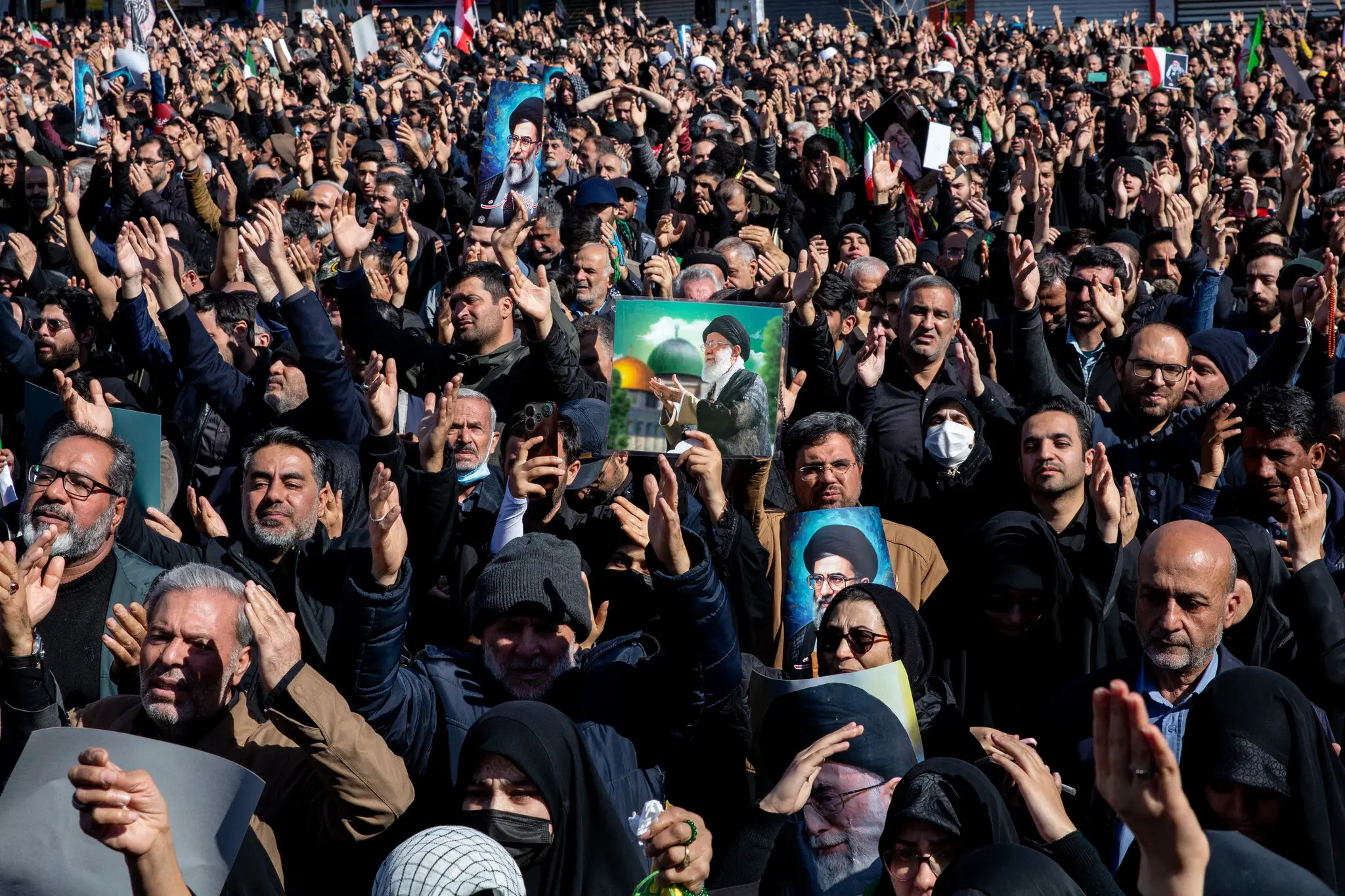 A rally to mourn the supreme leader, Ayatollah Khamenei in Tehran on Sunday.