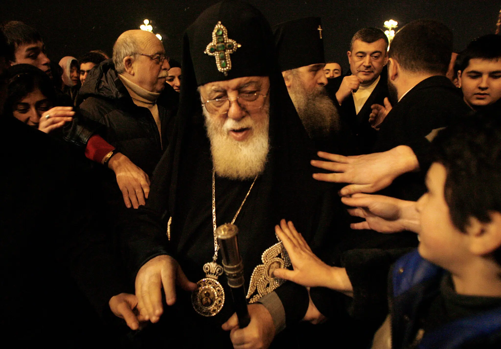 Patriarch Ilia II before a Christmas service in Tblisi, Georgia’s capital, in January 2008. He provided a sense of continuity and stability during tense periods in the country after the collapse of the Soviet Union.