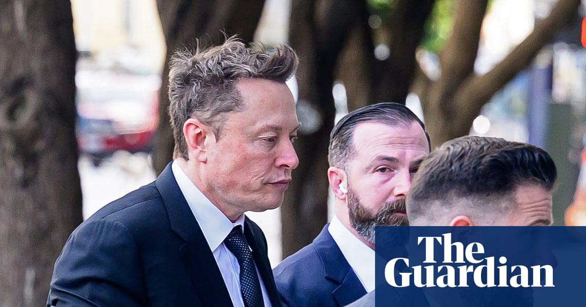 Elon Musk arrives at federal court in San Francisco, California, on 4 March.