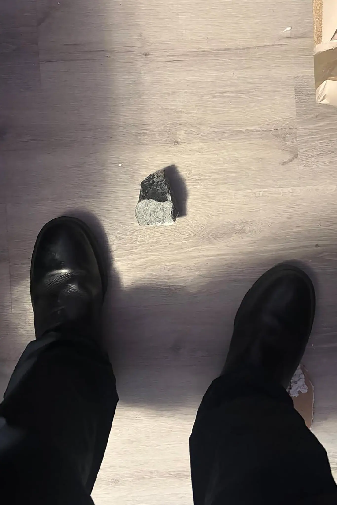 Chief Fred C. Windisch of the Ponderosa Fire Department in Harris County, Texas, shared a photo of an apparent meteorite that crashed through the roof of a two-story house on Saturday.