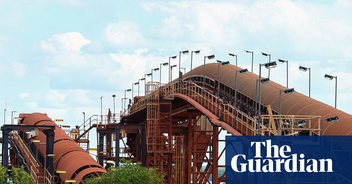 A shipping conveyer at a Rio Tinto bauxite mine in Australia.