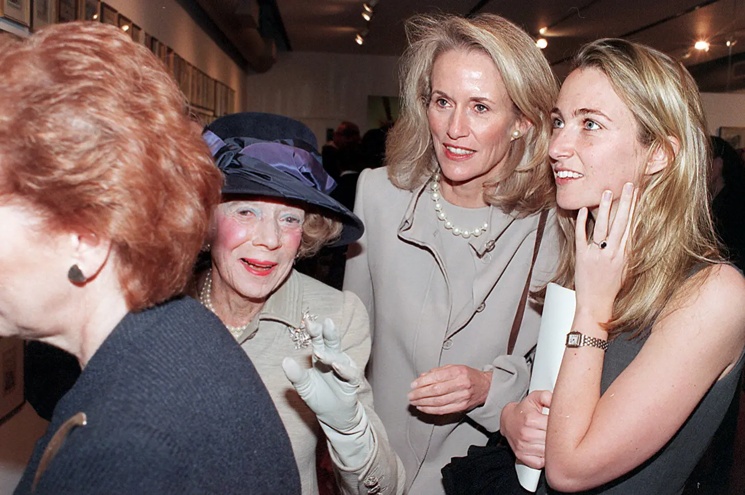 The author, far right, with Brooke Astor and her stepmother, Susan Burden, in 1999.