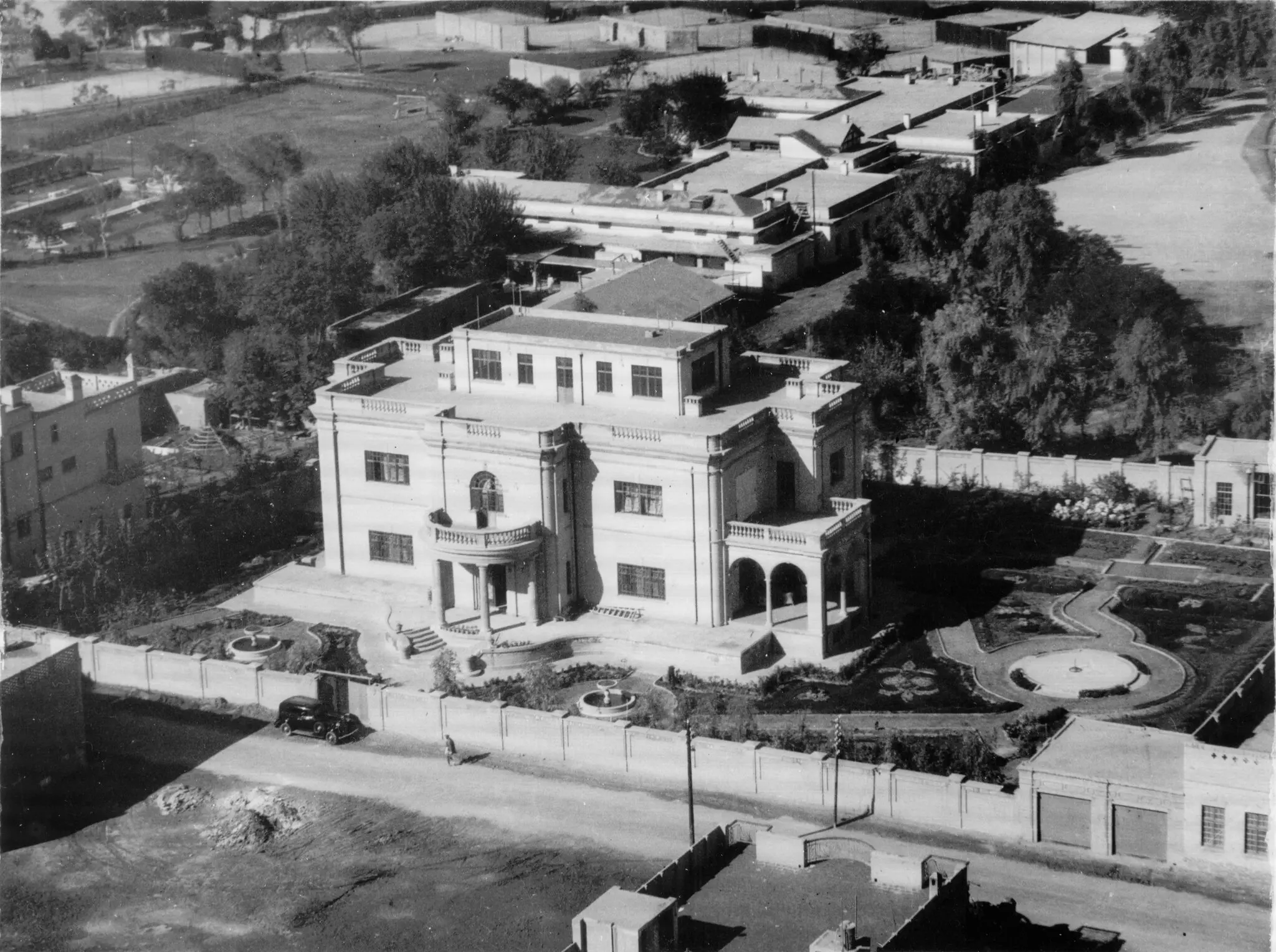 An aerial view of the house built by Ezra and Khedouri Lawee in the 1930s.