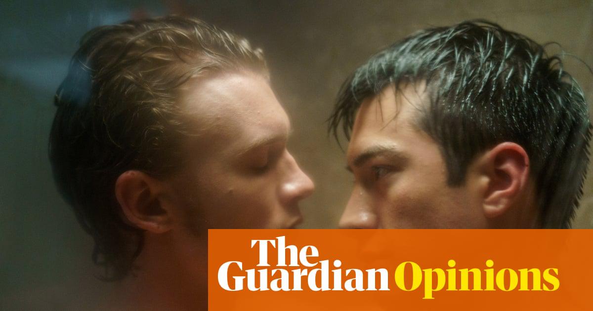 ‘Unthreatening’ … Connor Storrie as Ilya Rozanov and Hudson Williams as Shane Hollander in Heated Rivalry.