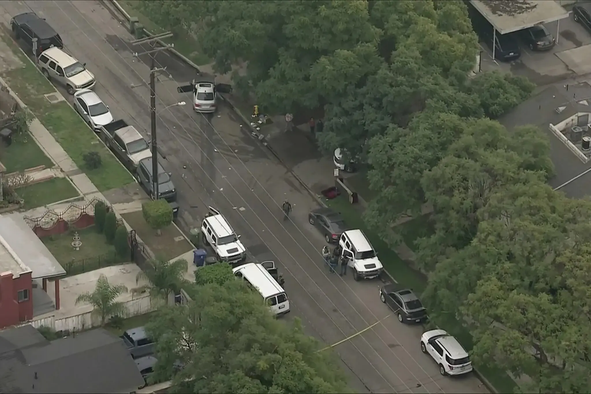 The scene where a federal agent opened fire in Los Angeles County on Wednesday.