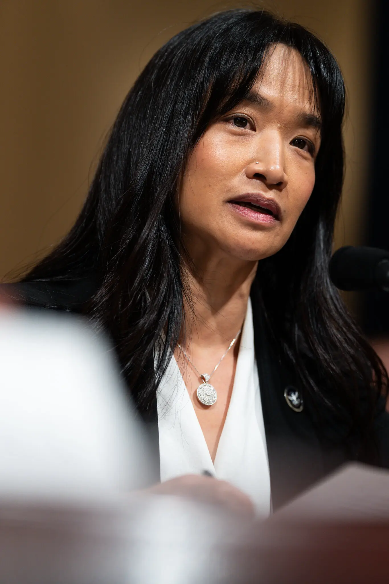 Ha Nguyen McNeill, the acting T.S.A. director, speaking to lawmakers at an oversight hearing at the Capitol on Wednesday.