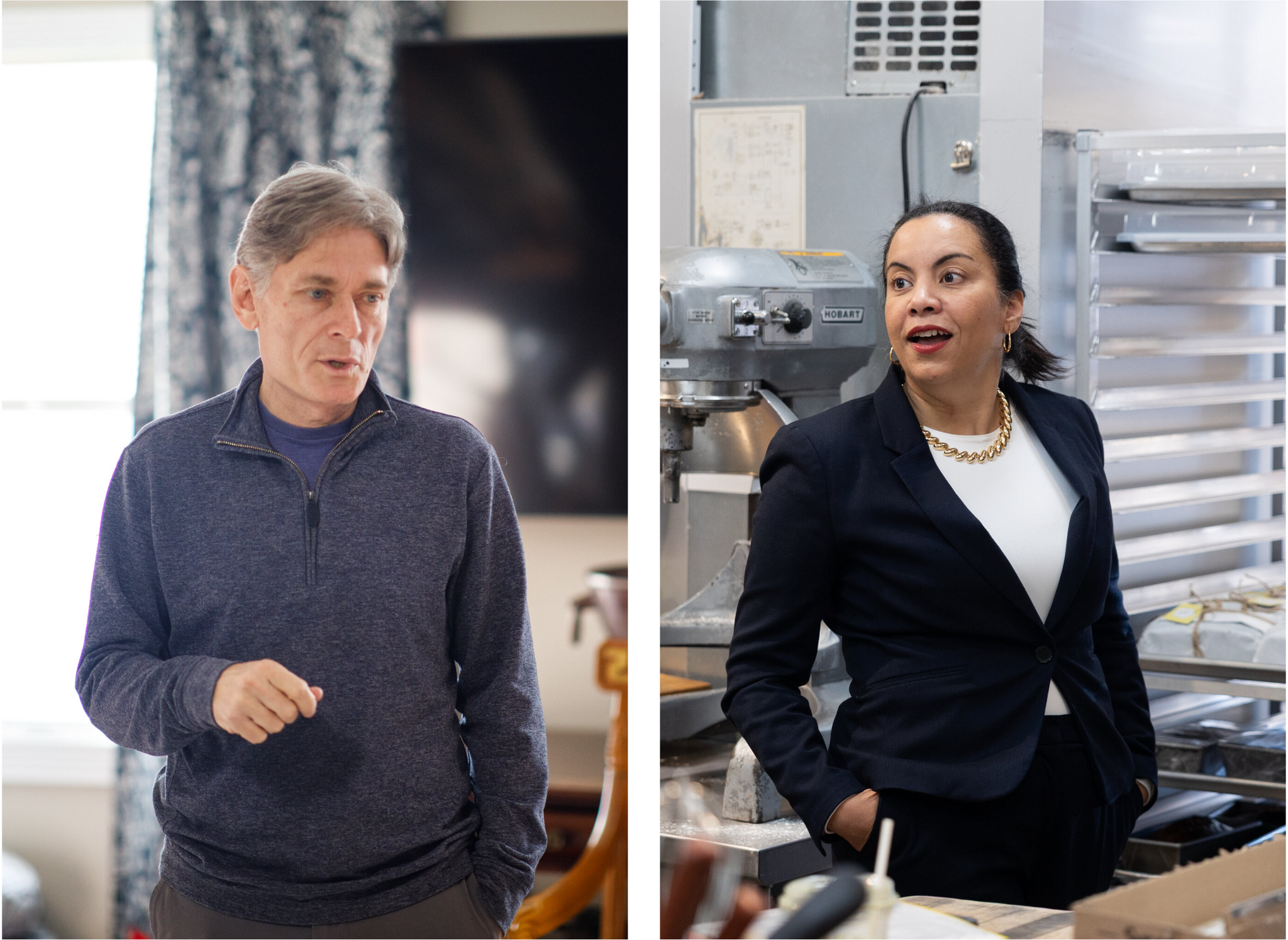 Tom Malinowski, left, and Analilia Mejia are in a tight Democratic primary race to fill Gov. Mikie Sherrill’s seat in Congress.