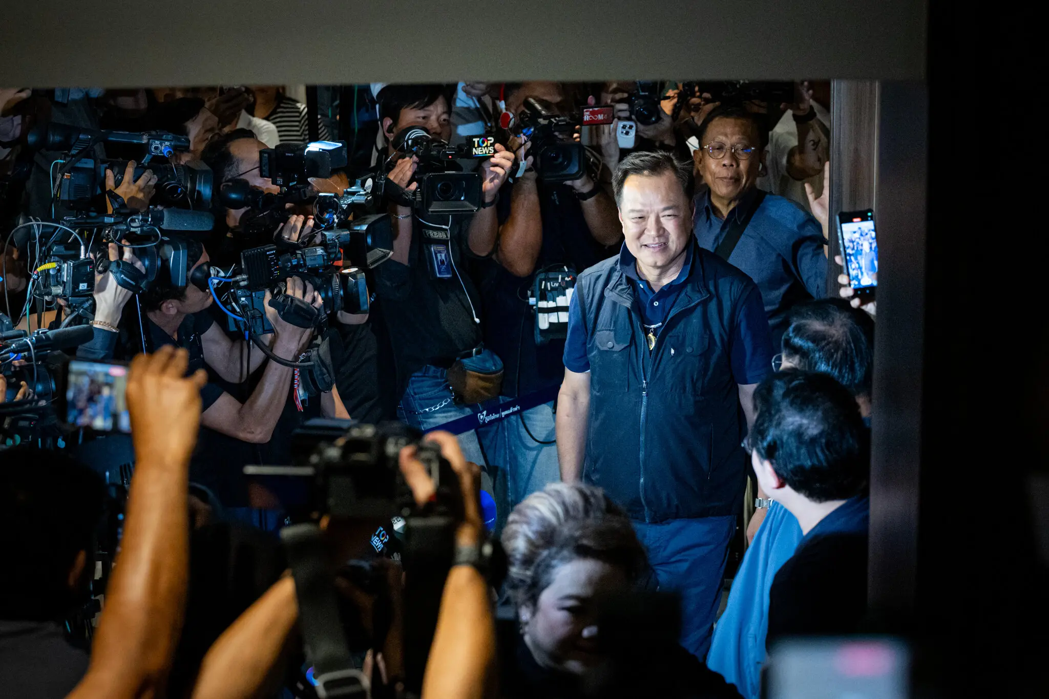 Anutin Charnvirakul, the leader of the conservative Bhumjaithai Party, in Bangkok on Sunday.