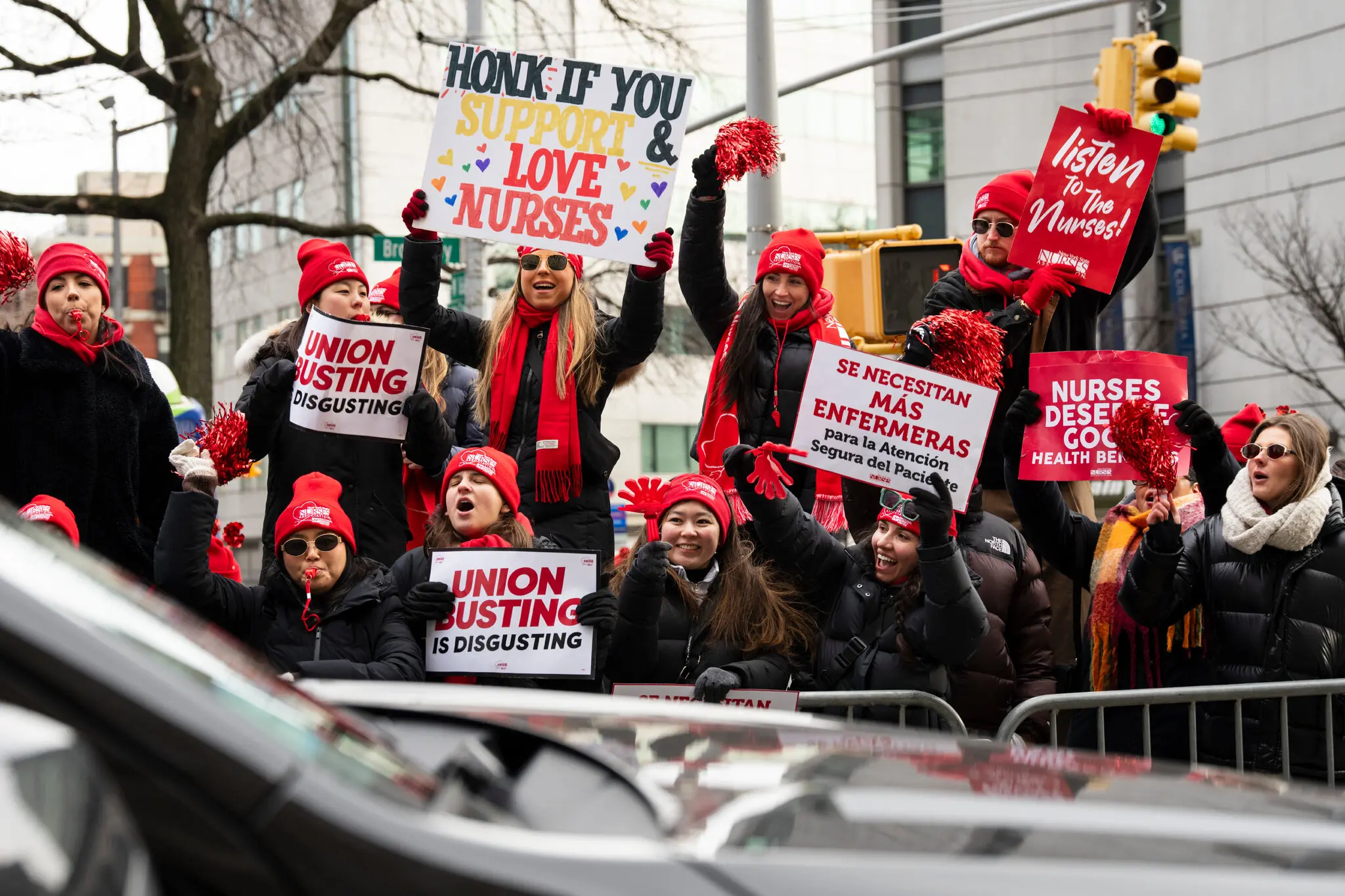 Nurses at NewYork-Presbyterian/Columbia hospital will continue their strike even as health care workers elsewhere approved a contract.