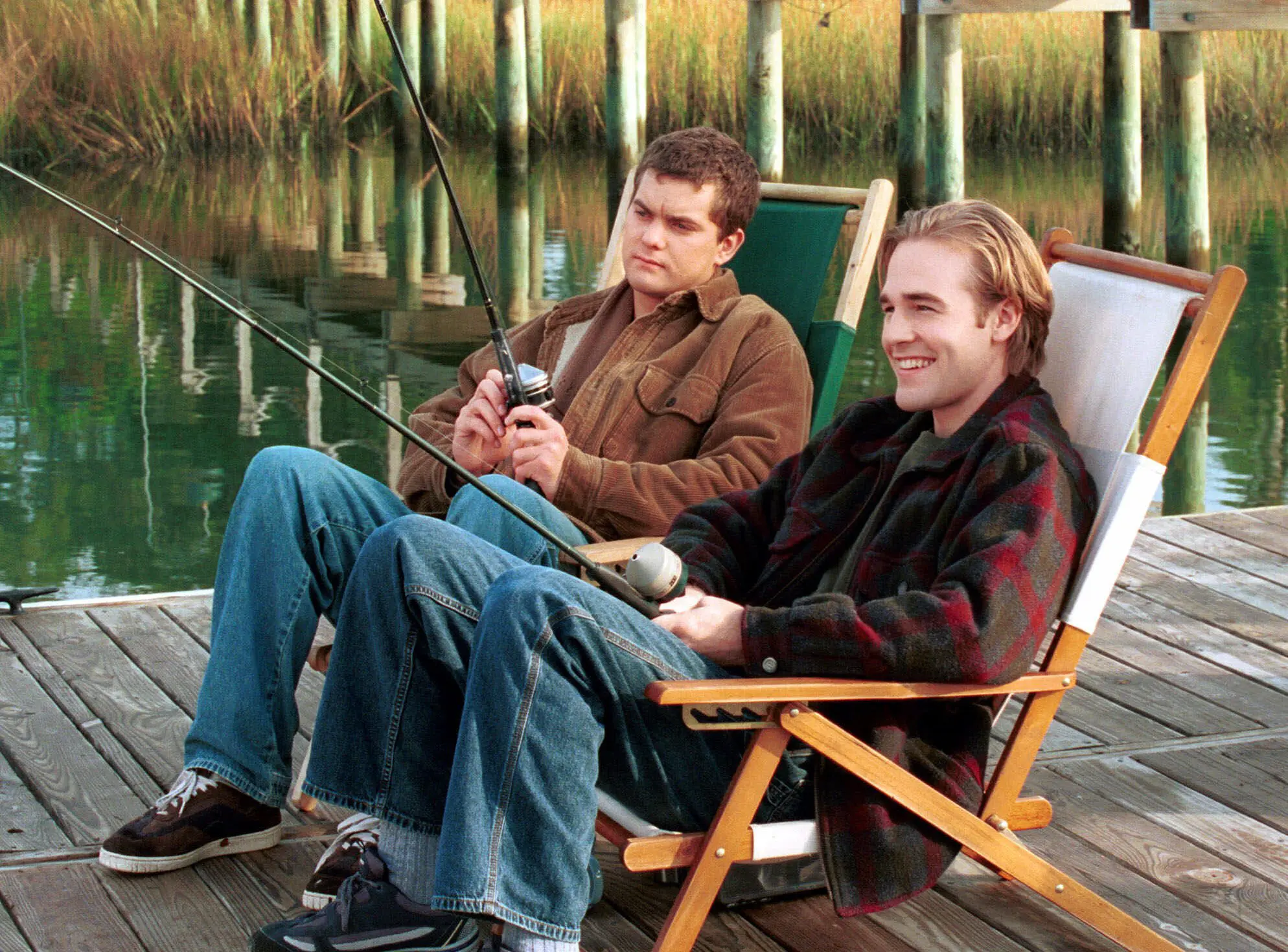 James Van Der Beek, right, with Joshua Jackson, helped to turn “Dawson’s Creek” into a phenomenon.
