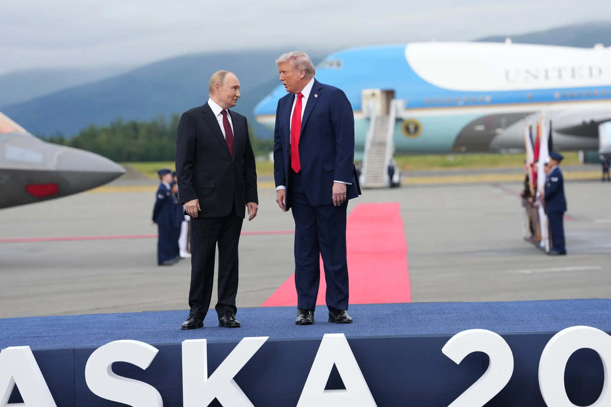 President Trump with President Vladimir V. Putin of Russia during a meeting in Alaska last year.