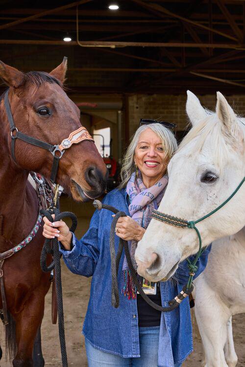 Valeria Howard-Cunningham, president and owner of the Bill Pickett Invitational Rodeo, in Fort Worth’s Cowtown Coliseum on Feb.&nbsp;17.